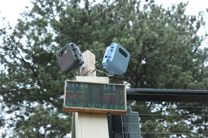 mounted traffic monitors and display board